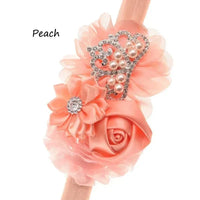 Tonya Chic Chiffon Flower Children's Headband With Pearls - The Palm Beach Baby