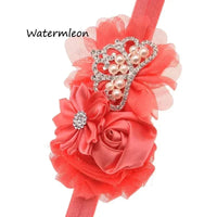 Tonya Chic Chiffon Flower Children's Headband With Pearls - The Palm Beach Baby