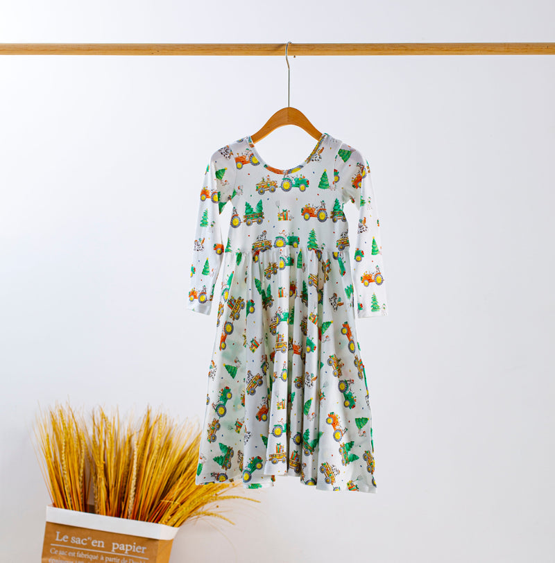Moo-y Christmas Organic Cotton Christmas Dress for Kids - The Palm Beach Baby