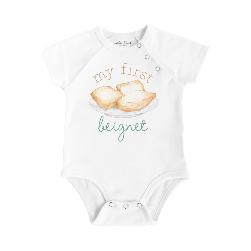 My First Beignet Organic Cotton Baby Onesie - The Palm Beach Baby