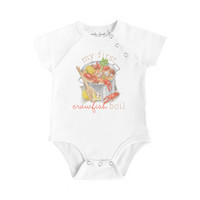 My First Crawfish Boil Organic Cotton Baby Onesie - The Palm Beach Baby