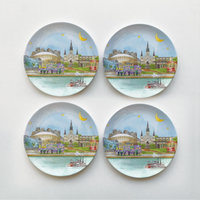 New Orleans Skyline Melamine Dessert Plates - The Palm Beach Baby