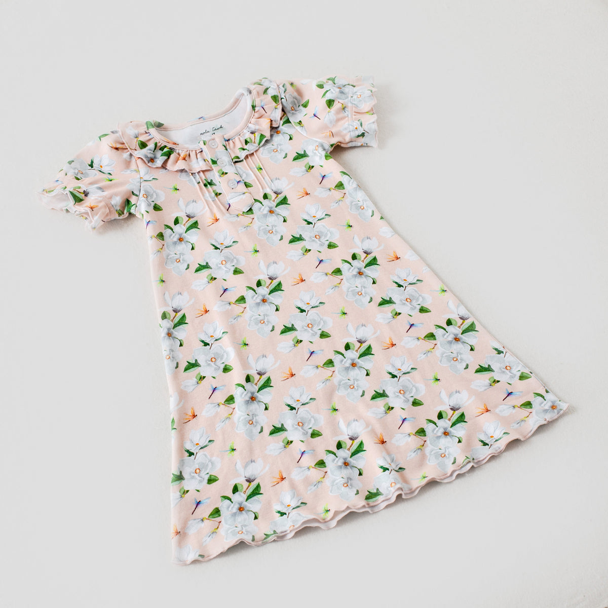 Floral dress on a light gray background