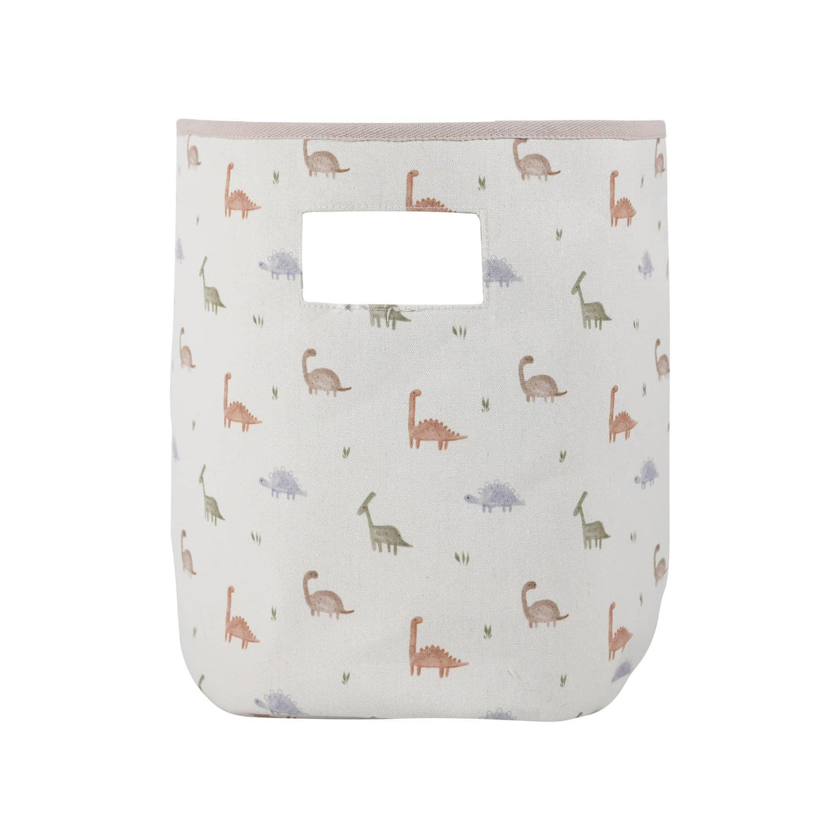 Goosewaddle nursery storage bin with pastel dinosaur print, soft fabric for baby and toddler rooms