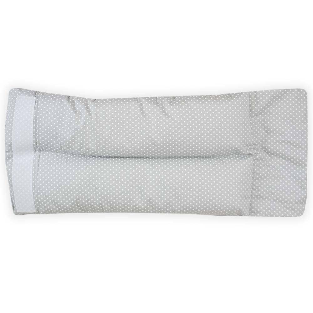 Goosewaddle nursing pillow in light gray with white polka dots designed for newborns and infants