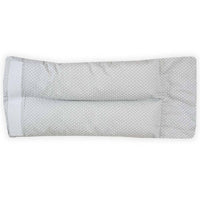 Goosewaddle nursing pillow in light gray with white polka dots designed for newborns and infants