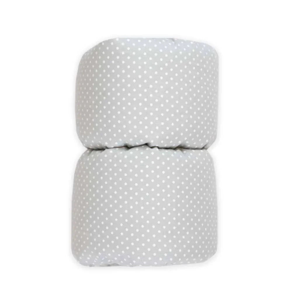 Goosewaddle nursing pillow cover in light gray with white polka dots for newborns