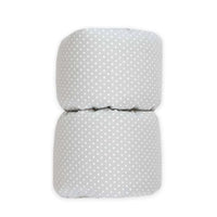 Goosewaddle nursing pillow cover in light gray with white polka dots for newborns