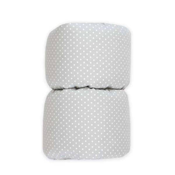 Goosewaddle nursing pillow cover in light gray with white polka dots for newborns