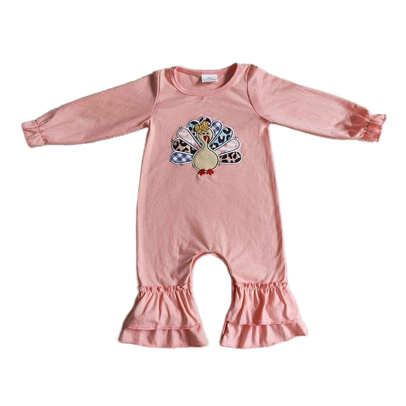 The "Ruffled Turkey" Cute Boho Baby Toddler Romper - The Palm Beach Baby
