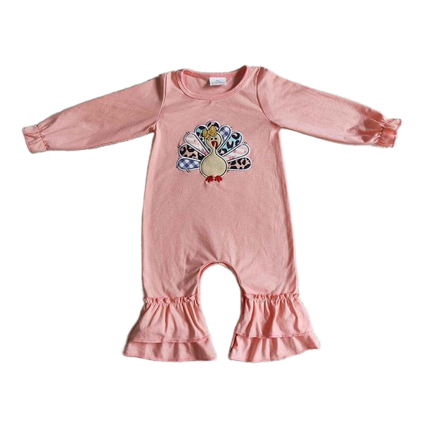 The "Ruffled Turkey" Cute Boho Baby Toddler Romper - The Palm Beach Baby