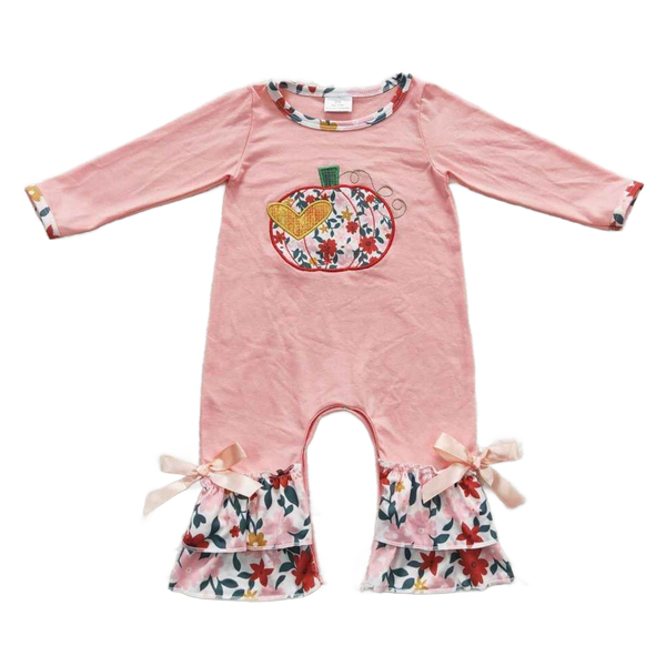 Fun Boho Pink Pumpkin Baby Romper - Newborn to 24 Months - The Palm Beach Baby