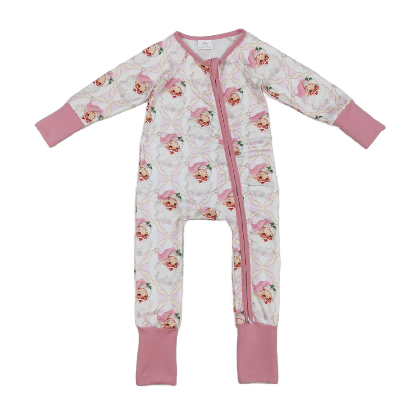Santa Baby Zippered Romper - Merry Mauve