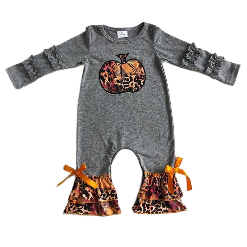 "The Frilly Leopard Pumpkin" Boho Romper - Newborns - 2 Years - The Palm Beach Baby