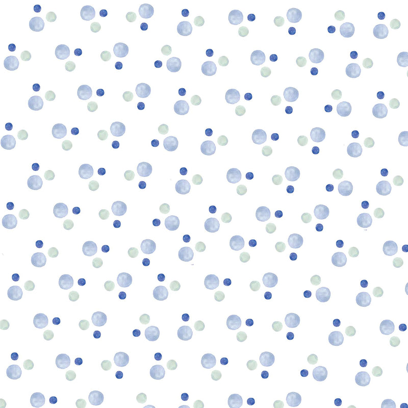 Stylish fabric design featuring blue and green polka dots on a white background, perfect for the Oxford Knotted Gown for newborns.