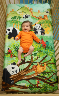 Great Cuddle of Pandas fitted crib sheet