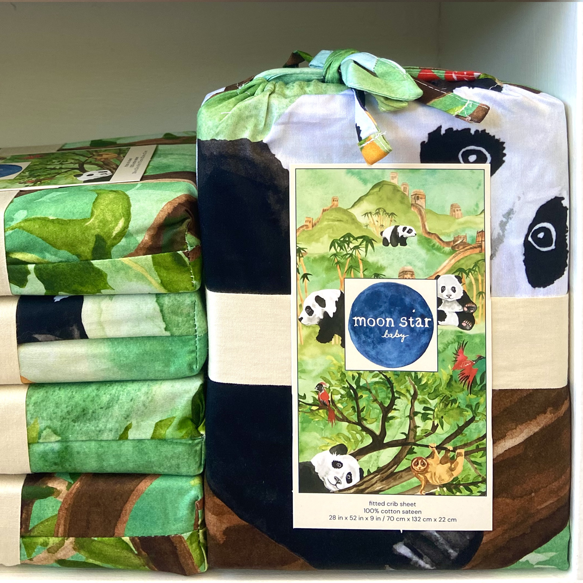 Great Cuddle of Pandas fitted crib sheet
