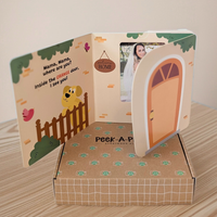 Peek a photo interactive baby board book with peach door and colorful illustrations for toddlers