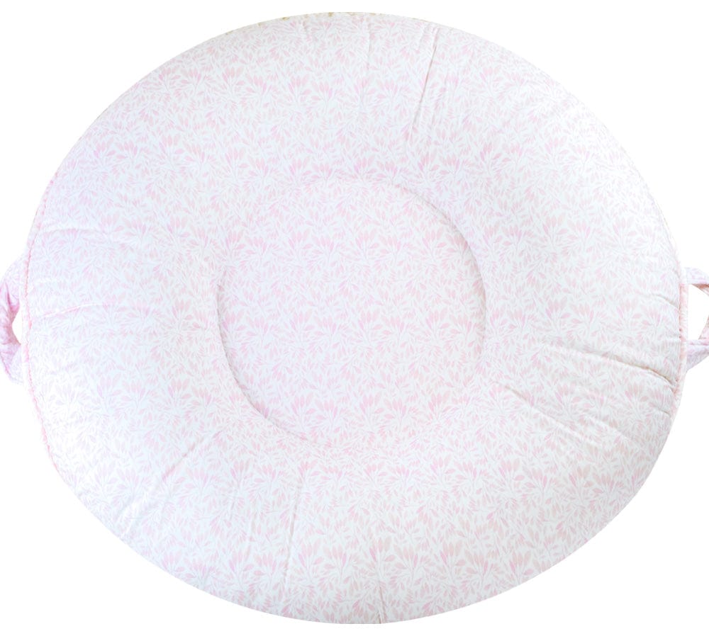 Cushiony Soft Poppy Pink Round Toddler Floor Cushion - The Palm Beach Baby Goosewaddle® | Newborn Baby Blankets Toys Teethers Bibs & More