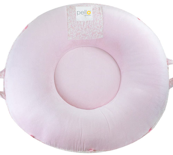 Cushiony Soft Poppy Pink Round Toddler Floor Cushion - The Palm Beach Baby Goosewaddle® | Newborn Baby Blankets Toys Teethers Bibs & More