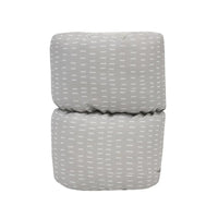 Gray cotton nursing arm pillow for breastfeeding with white dash pattern by Goosewaddle