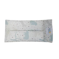 Goosewaddle nursing pillow in cream with light blue animal prints for newborns