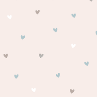 Goosewaddle nursing pillow for babies with soft cotton fabric in light beige with blue white and brown hearts pattern