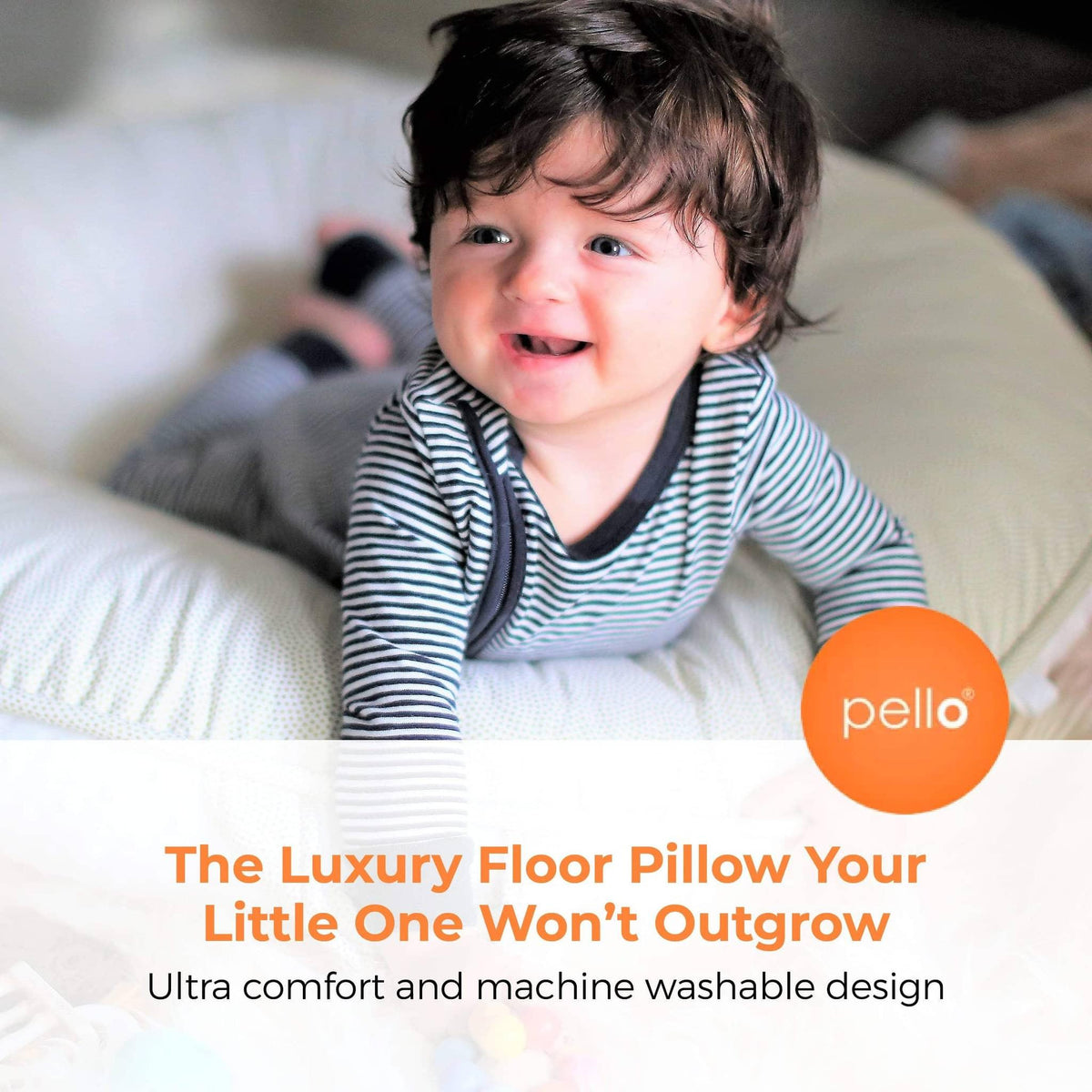 White round toddler floor cushion with ultra comfort and machine washable design for babies