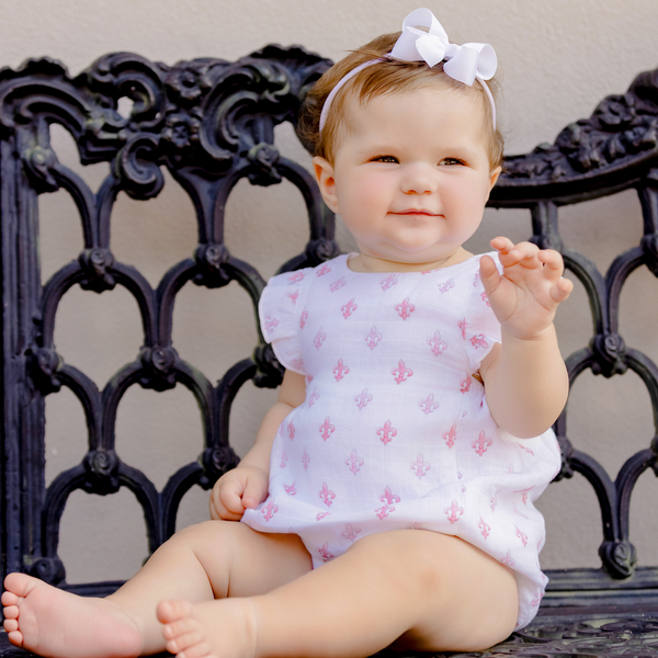 Fleur De Rose Organic Muslin Bubble Romper