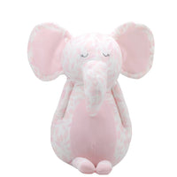 Goosewaddle pink elephant plush toy for infants with soft pastel print and large ears
