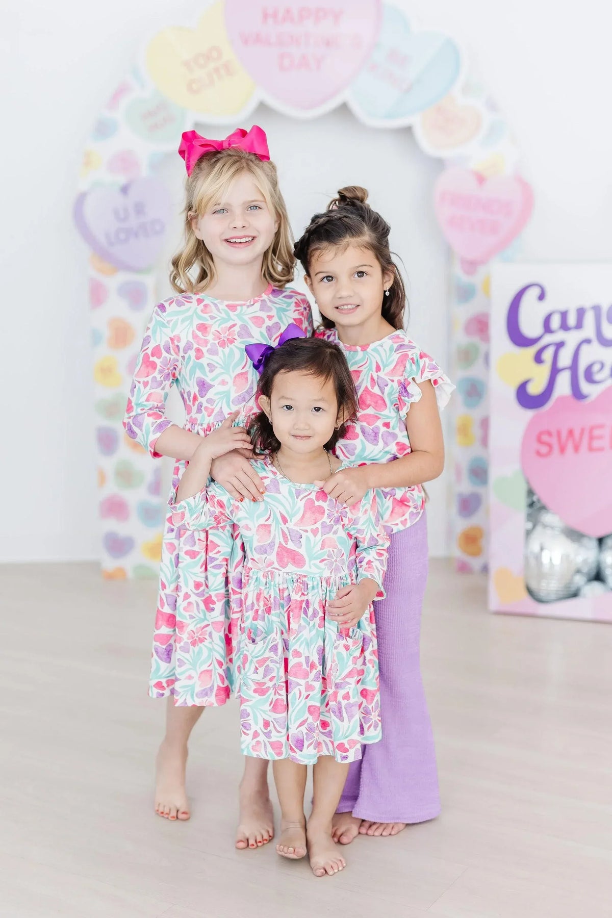 Mila & Rose Pink Watercolor Heart Dress for Girls - The Palm Beach Baby