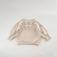Popcorn Knit Toddler Sweater Set in Red - Cozy & Cute - The Palm Beach Baby