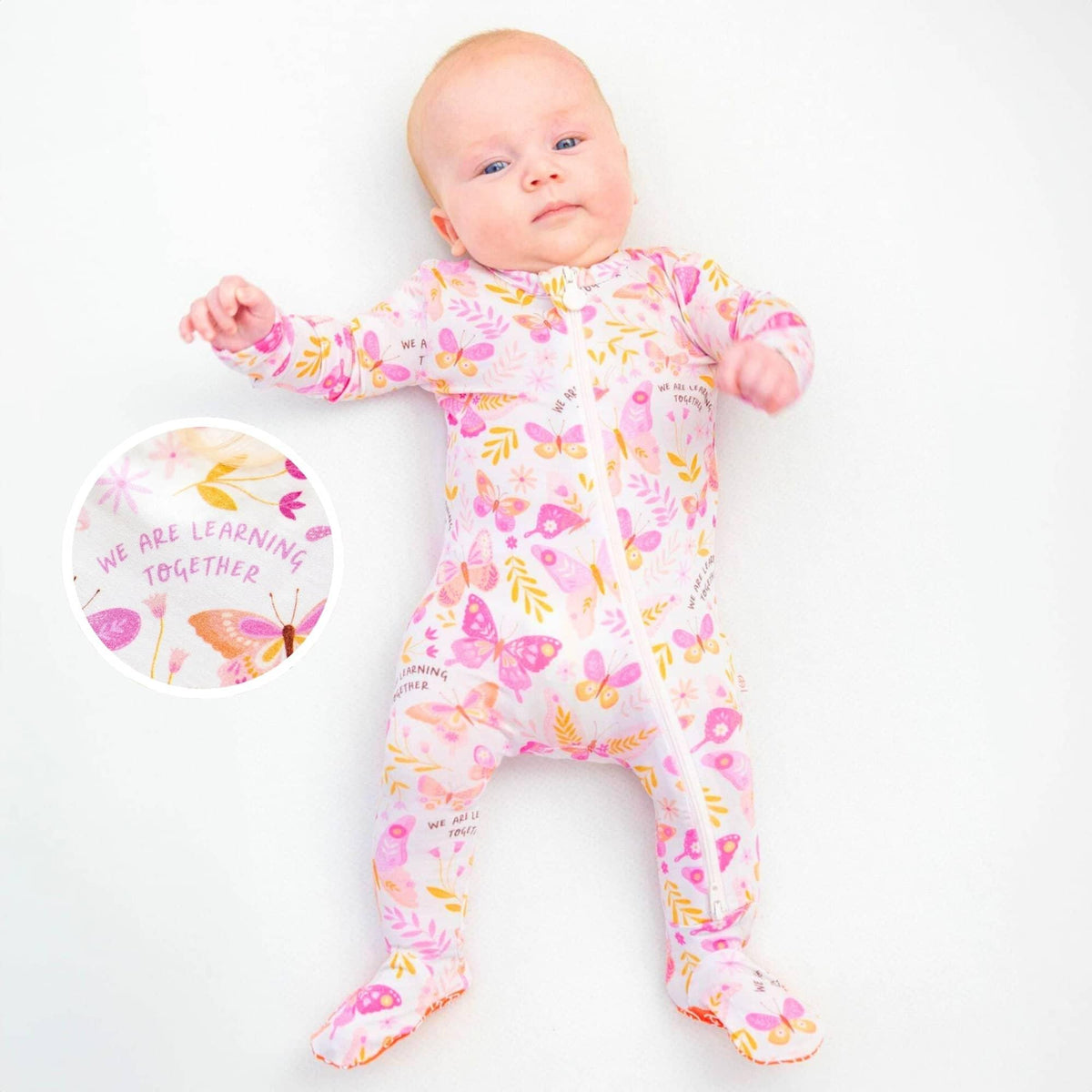 Raising Mama Butterfly Baby Footie Pajamas - Soft & Cozy - The Palm Beach Baby