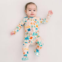 Raising Mama Cat and Dog Baby Footie Pajamas Soft Cotton - The Palm Beach Baby