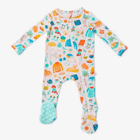 Raising Mama Cat and Dog Baby Footie Pajamas Soft Cotton - The Palm Beach Baby
