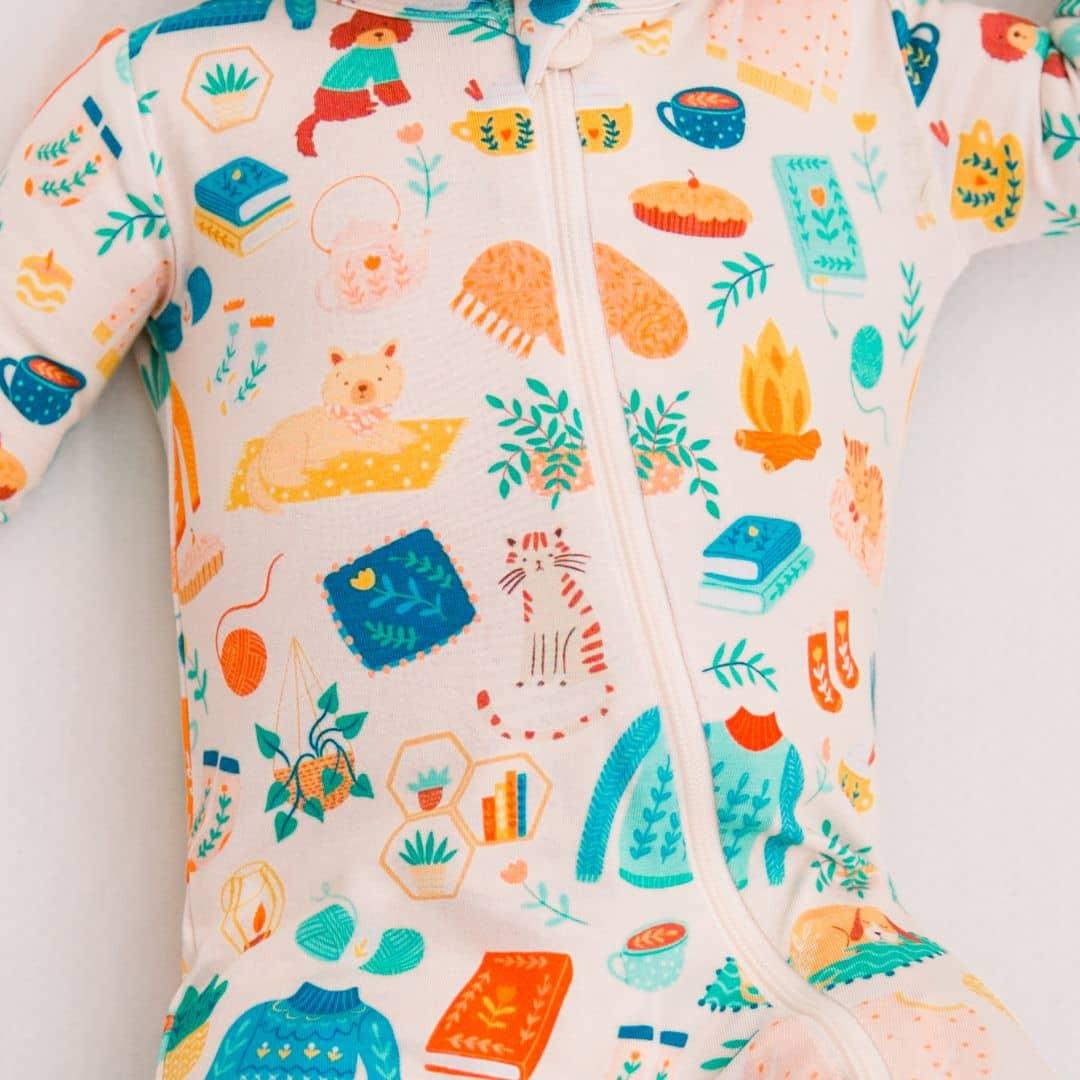 Raising Mama Cat and Dog Baby Footie Pajamas Soft Cotton - The Palm Beach Baby