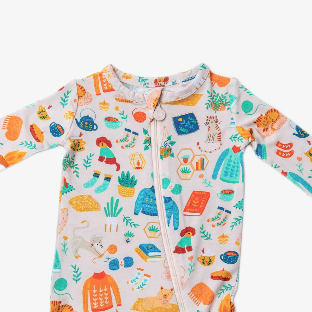 Raising Mama Cat and Dog Baby Footie Pajamas Soft Cotton - The Palm Beach Baby