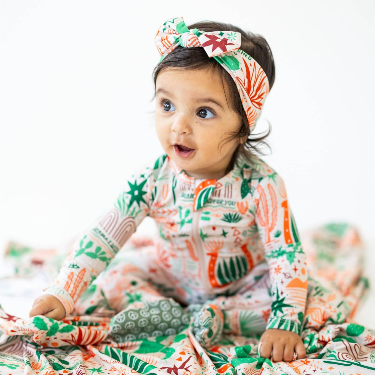 Raising Mama Desert Cactus Baby Footie with Zipper - The Palm Beach Baby