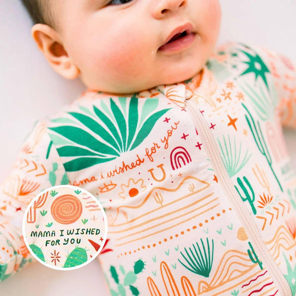 Raising Mama Desert Cactus Baby Footie with Zipper - The Palm Beach Baby