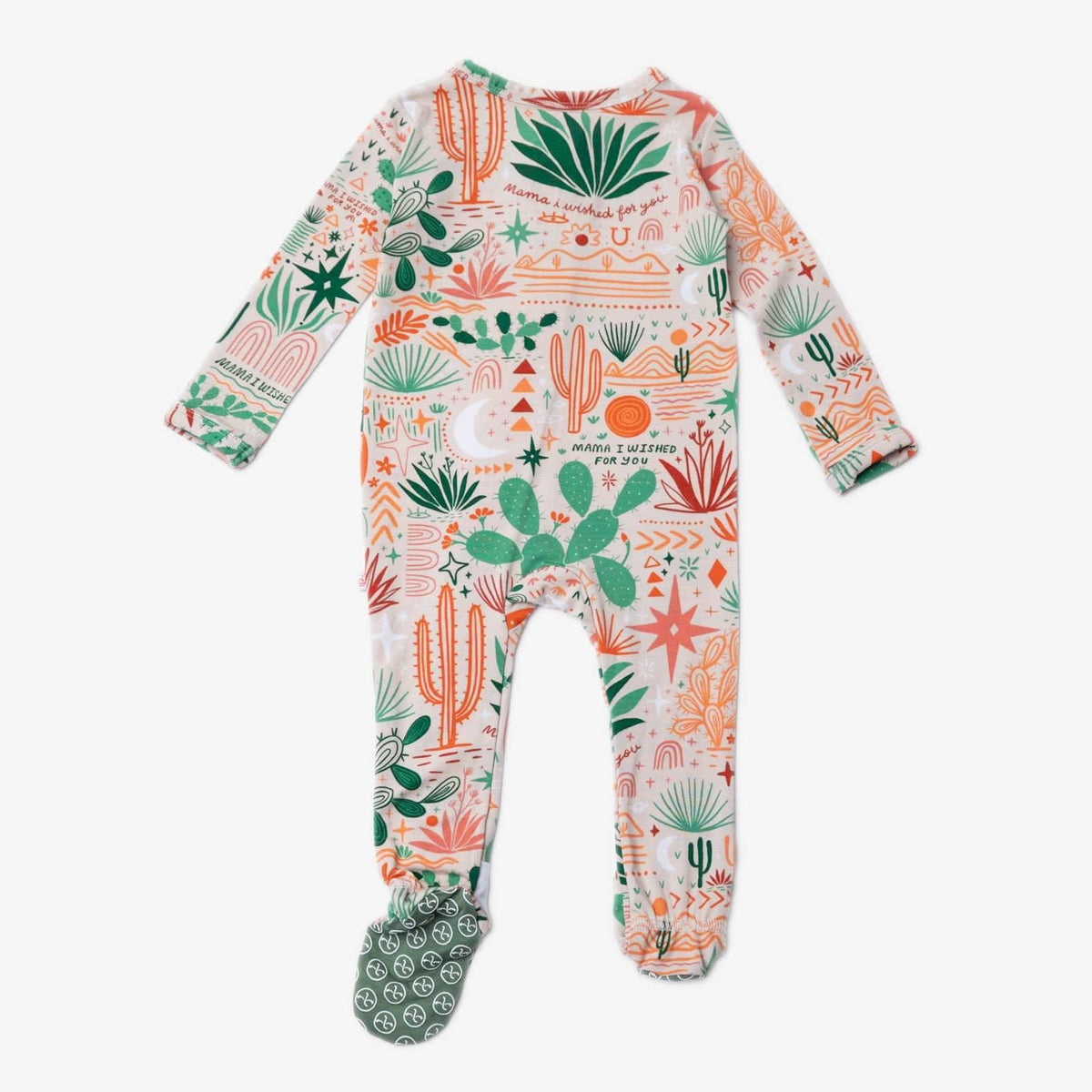 Raising Mama Desert Cactus Baby Footie with Zipper - The Palm Beach Baby