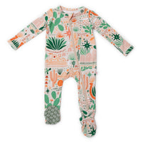 Raising Mama Desert Cactus Baby Footie with Zipper - The Palm Beach Baby