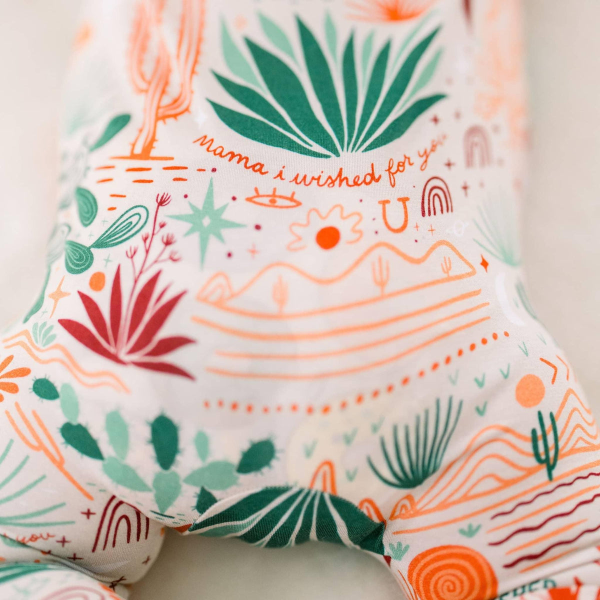 Raising Mama Desert Cactus Baby Footie with Zipper - The Palm Beach Baby