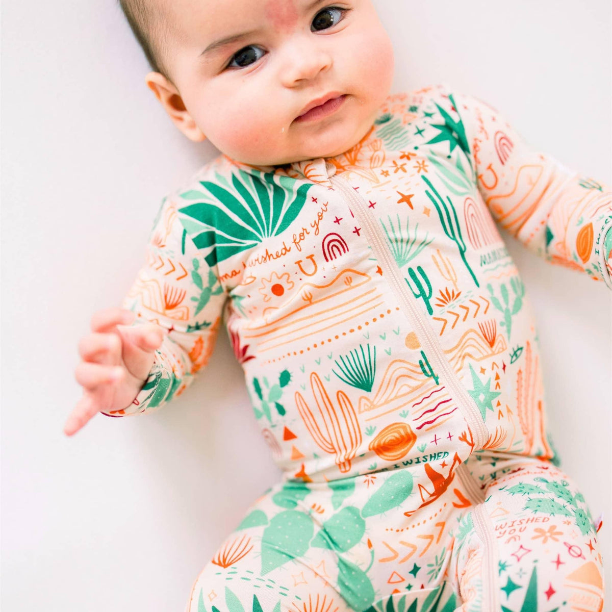Raising Mama Desert Cactus Baby Footie with Zipper - The Palm Beach Baby