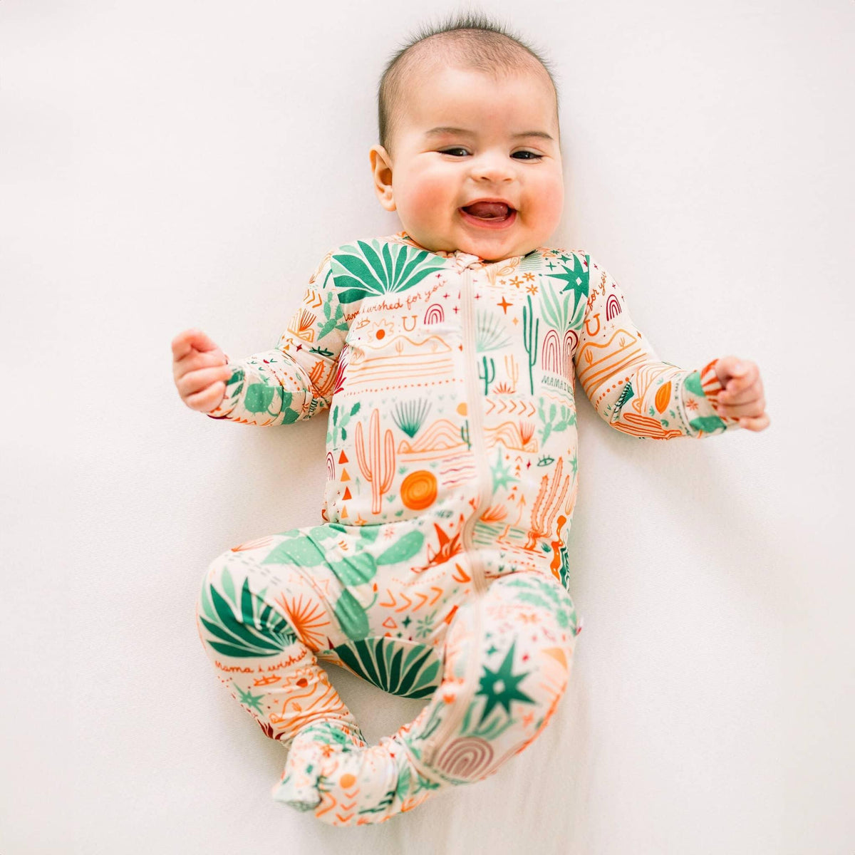 Raising Mama Desert Cactus Baby Footie with Zipper - The Palm Beach Baby
