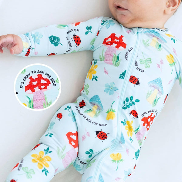 Raising Mama Magic Mushroom Baby Footie - Soft & Cute - The Palm Beach Baby