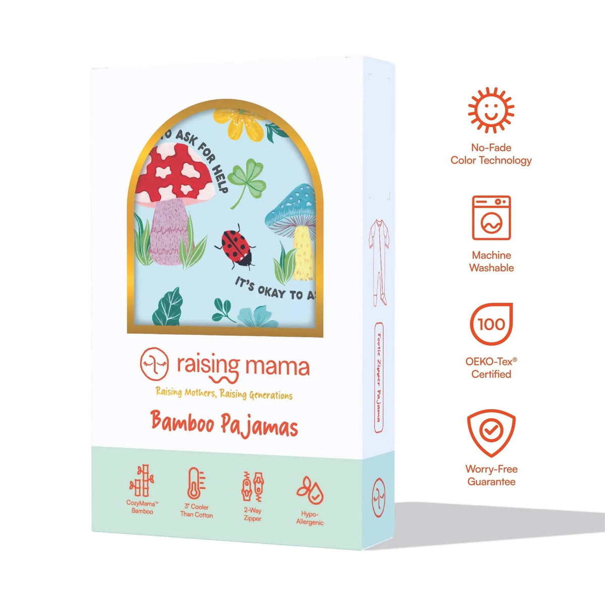 Raising Mama Magic Mushroom Baby Footie - Soft & Cute - The Palm Beach Baby