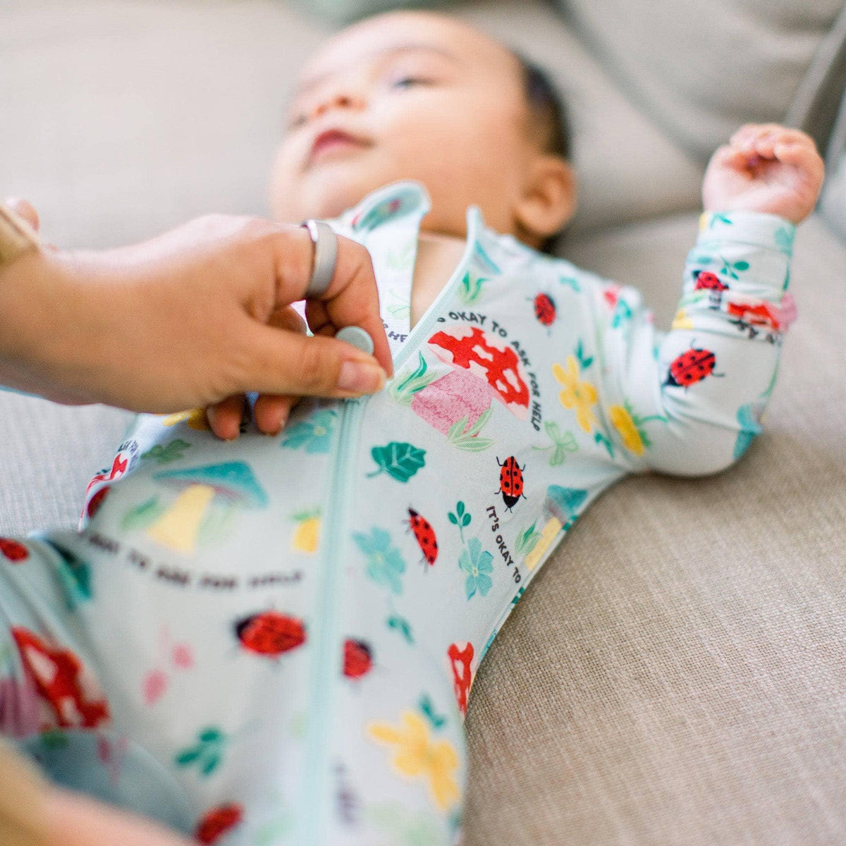Raising Mama Magic Mushroom Baby Footie - Soft & Cute - The Palm Beach Baby