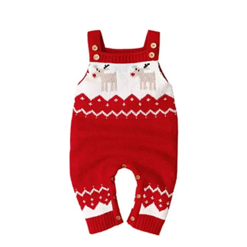 Reindeer Baby Knit Romper Cozy Winter Outfit - The Palm Beach Baby