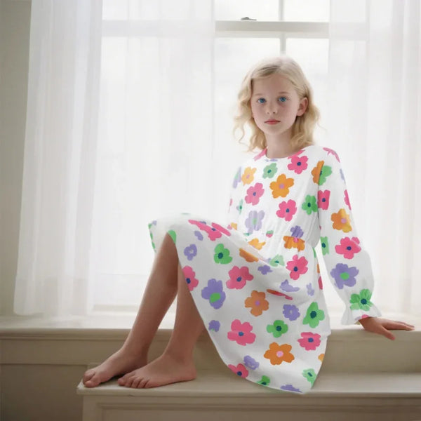 The Palm Beach Baby Retro Flower Girls Dress - Stylish & Cute - The Palm Beach Baby