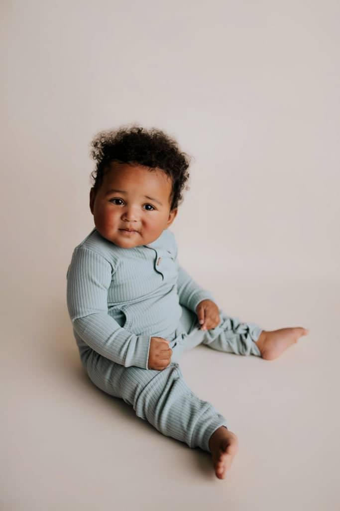 Three Little Tots Ribbed Baby Playsuit with Pockets - The Palm Beach Baby